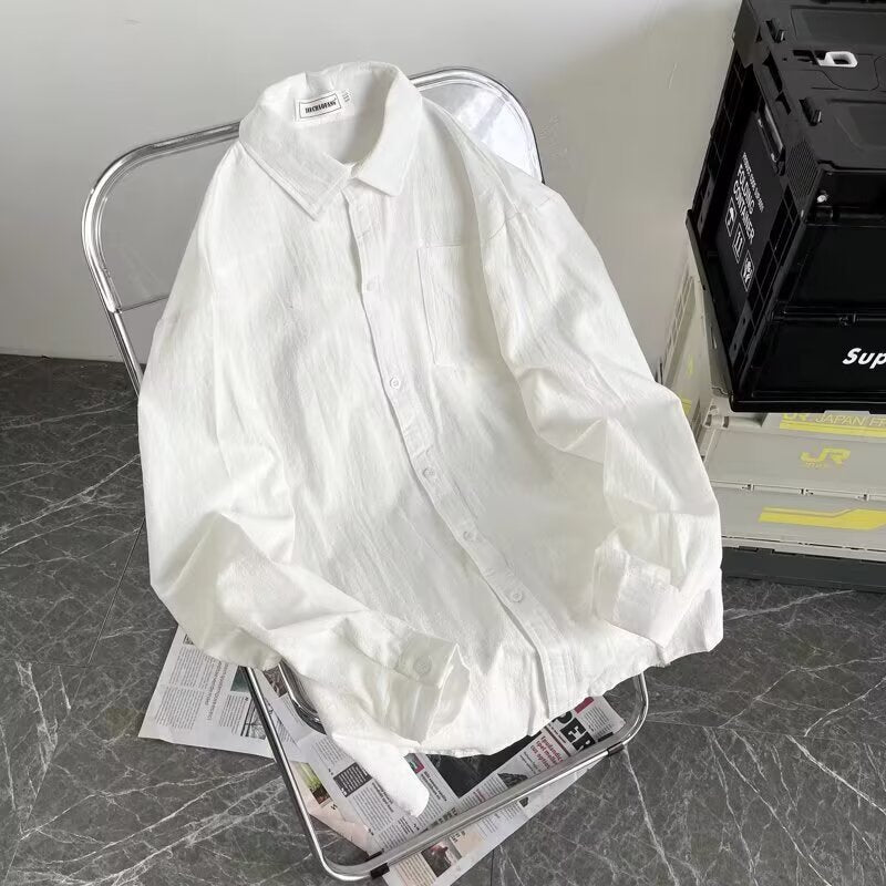 Herren Lässiges Hemd mit Brusttasche und Knopfleiste Drune