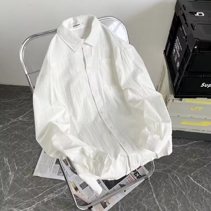 Herren Lässiges Hemd mit Brusttasche und Knopfleiste Drune