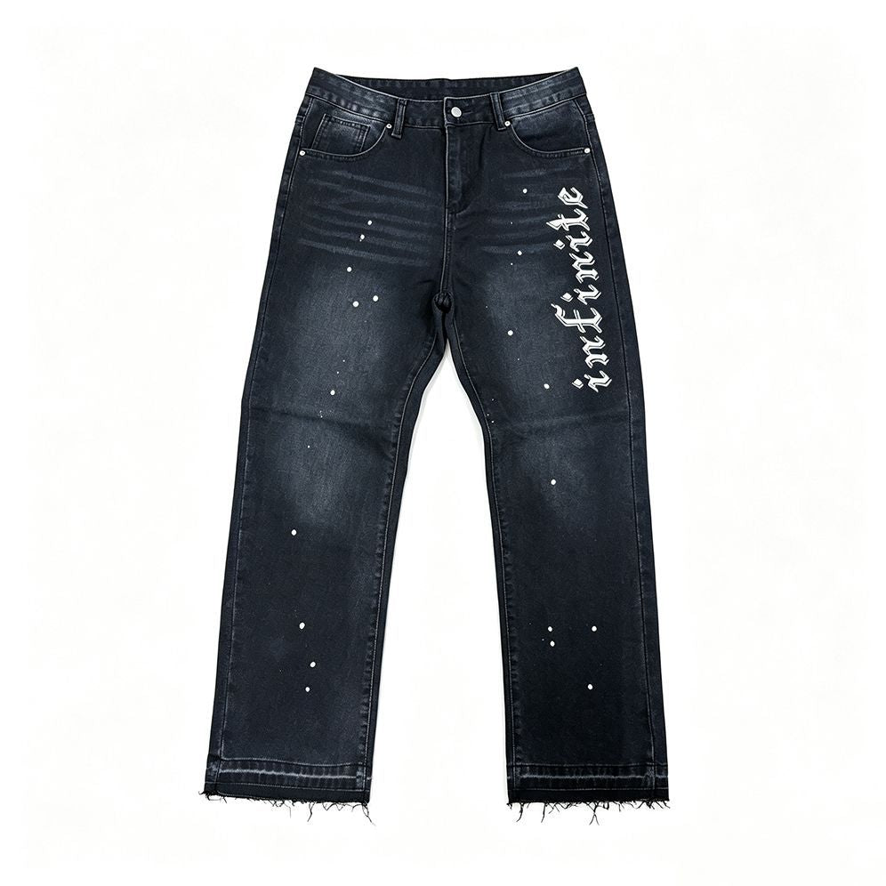 Herren Modische Jeans mit Schriftzug Drune