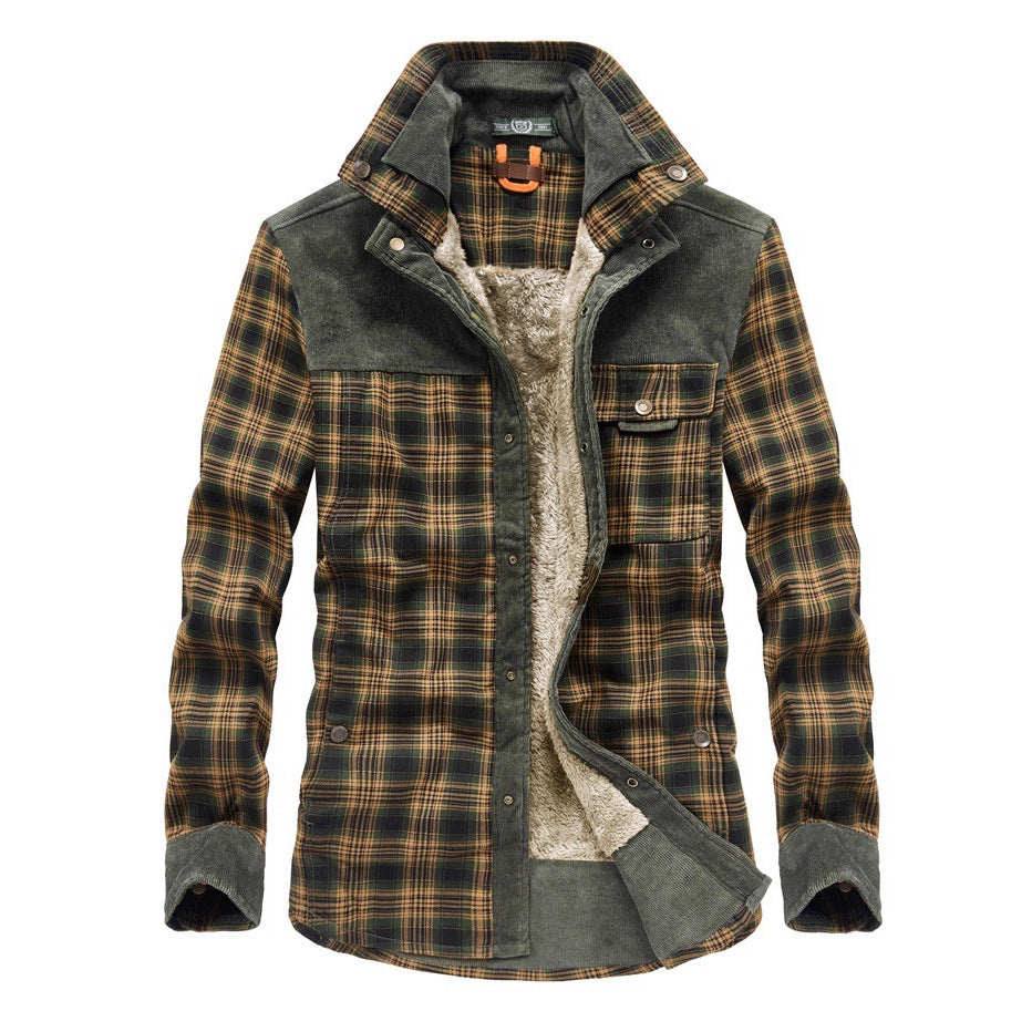 Herren Gemütliche Flanelljacke mit Fleecefutter Drune