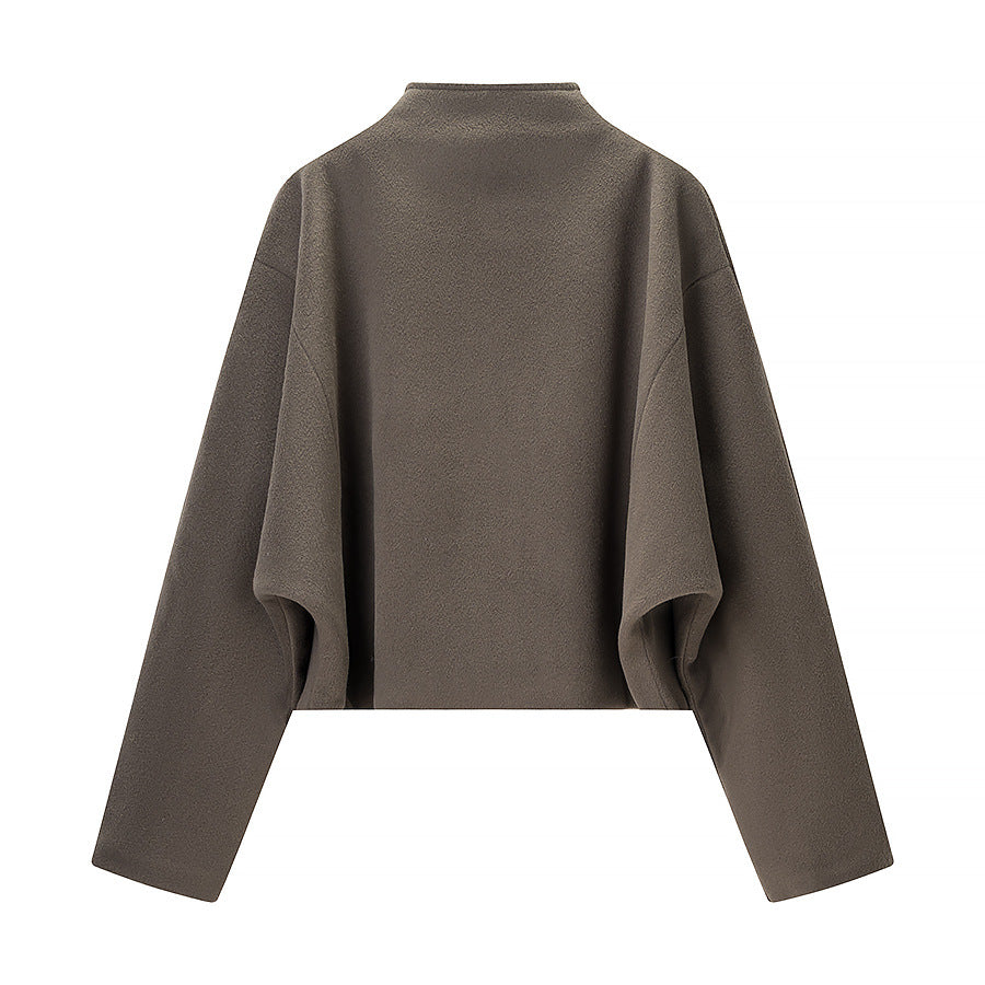 Damen kurz geschnittene Fleecejacke mit Stehkragen und durchgehendem Reißverschluss Drune