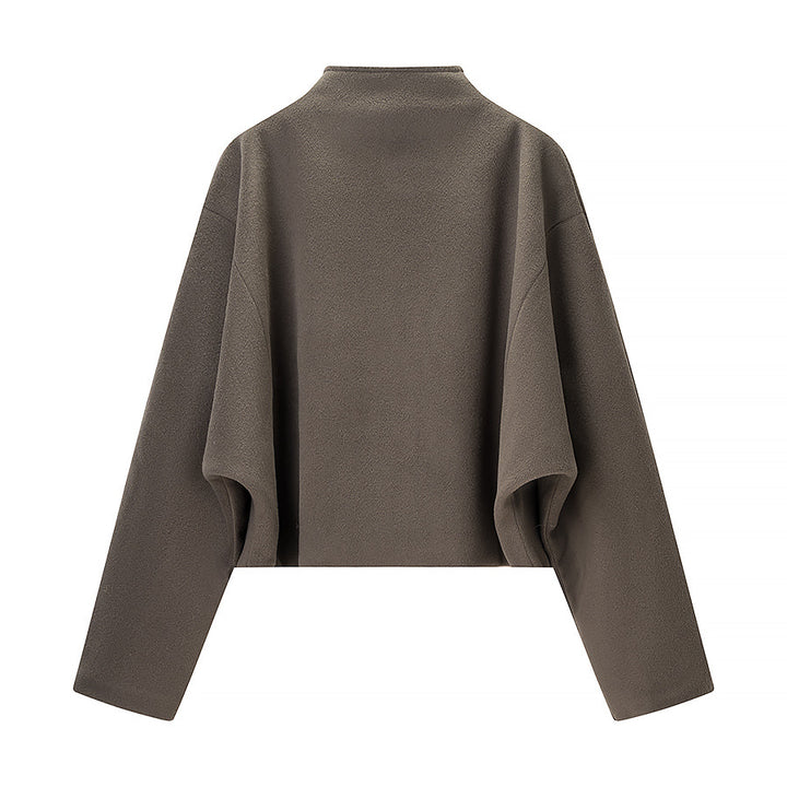 Damen kurz geschnittene Fleecejacke mit Stehkragen und durchgehendem Reißverschluss Drune