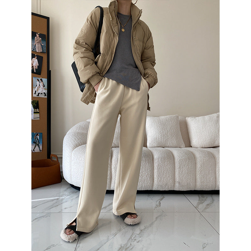 Damen Lässig geschnittene High-Waist Hose Drune