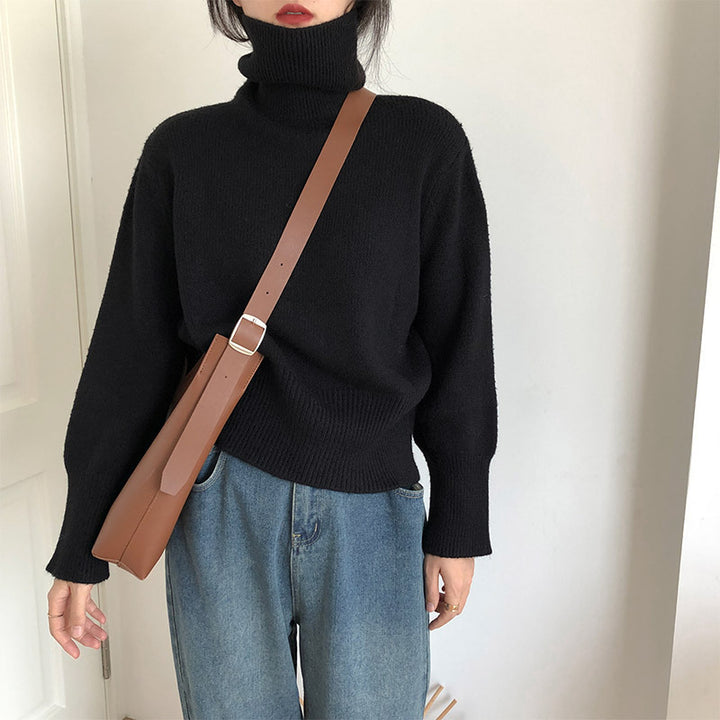 Damen Gemütlicher Rollkragenpullover aus feinem Strick Drune