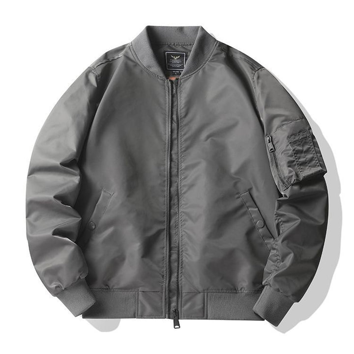 Men's  low-profile utility bomber jacket with two-way concealed zip and sleeve tool pocket Drune