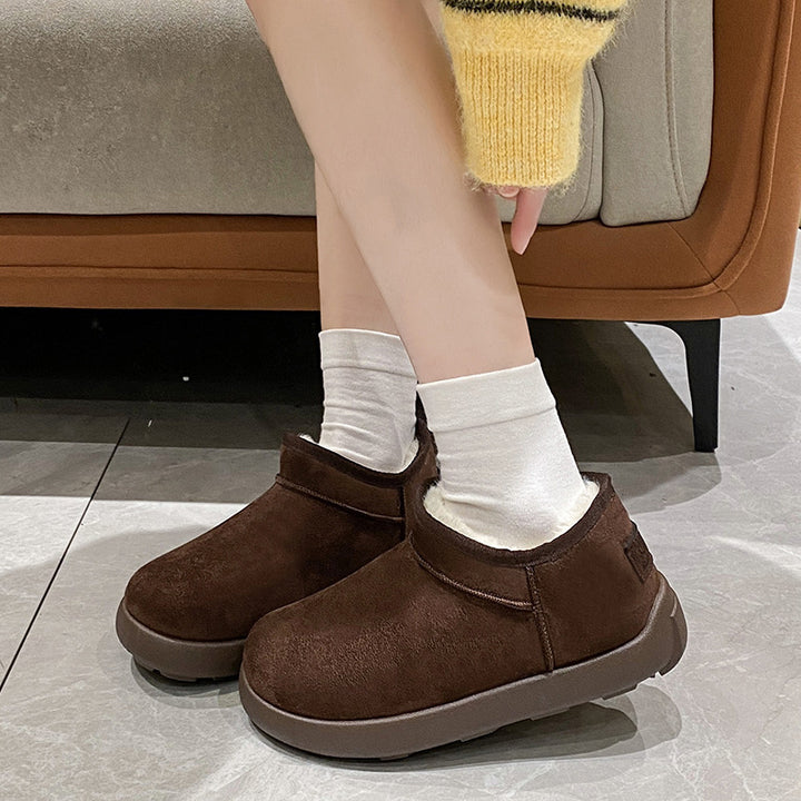 Damen Gefütterte Kurzstiefeletten mit Teddyfutter und rutschfester Profilsohle Drune