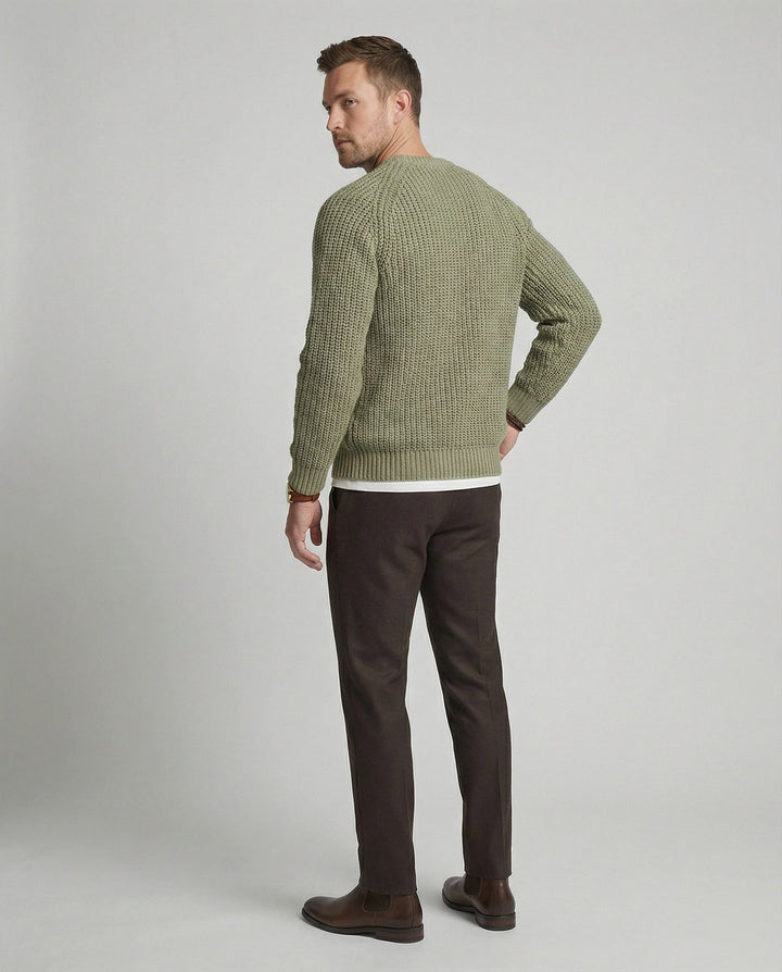 Herren Grobstrick Pullover mit Rundhalsausschnitt und lässigem Schnitt Drune