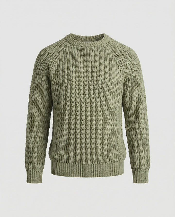 Herren Grobstrick Pullover mit Rundhalsausschnitt und lässigem Schnitt Drune
