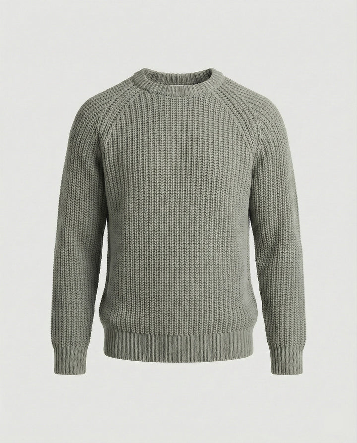 Herren Grobstrick Pullover mit Rundhalsausschnitt und lässigem Schnitt Drune