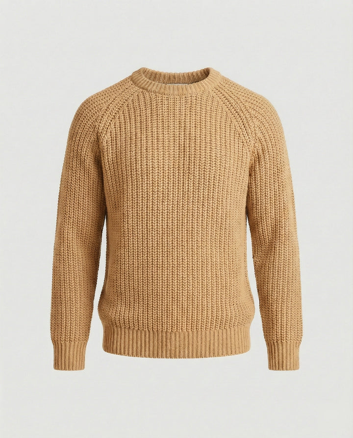 Herren Grobstrick Pullover mit Rundhalsausschnitt und lässigem Schnitt Drune