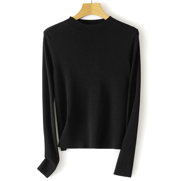 Damen Feinstrick-Pullover mit kurzem Stehkragen und schmaler Silhouette Drune