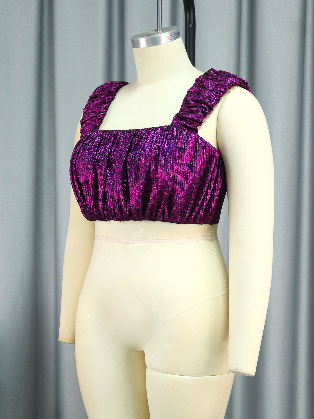 Damen Glitzerndes Bustier mit Rüschendetails Drune