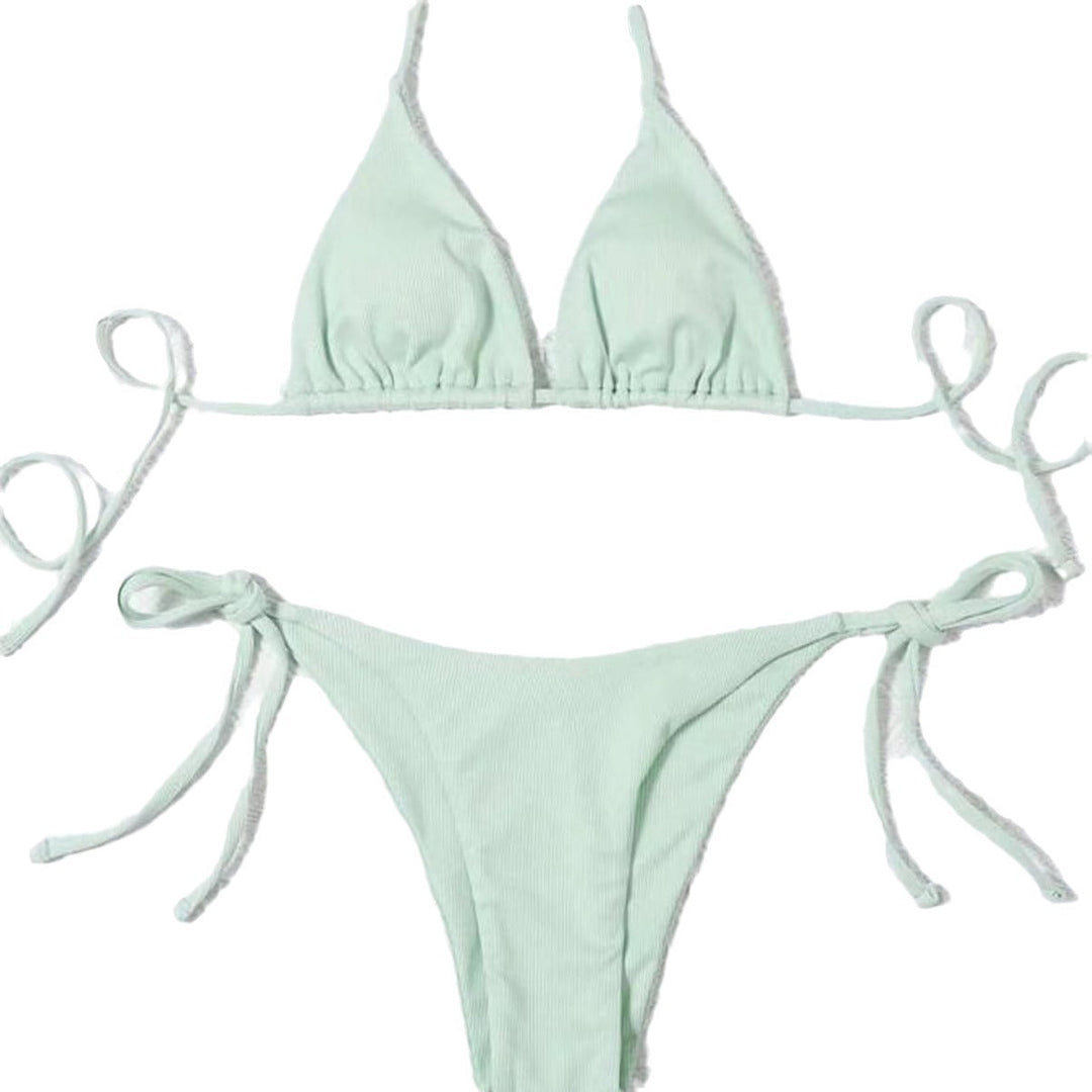 Damen Triangel-Bikini mit seitlichem Knoten und verstellbaren Trägern Drune