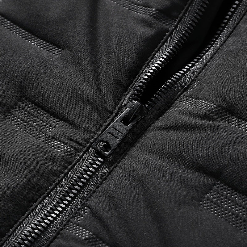 Herren Wattierte Kapuzenjacke mit geometrischer Steppung und winddichtem Saum Drune