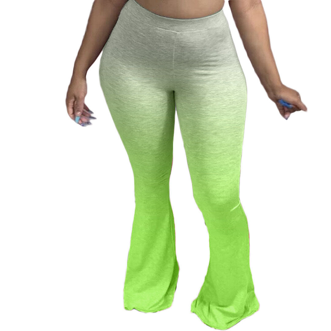 Damen Sportliche Flared Leggings mit Farbverlauf Drune