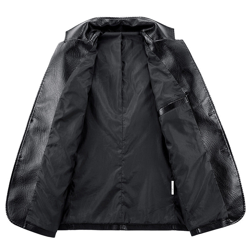Herren Elegante Kunstlederjacke im klassischen Schnitt Drune