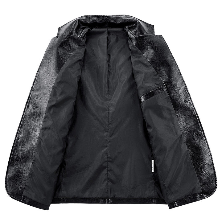 Herren Elegante Kunstlederjacke im klassischen Schnitt Drune