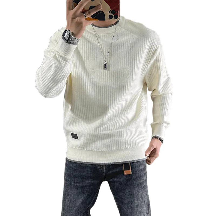 Herren Feinstrick-Ripppullover mit Rundhalsausschnitt und legerer Oversize-Passform Drune
