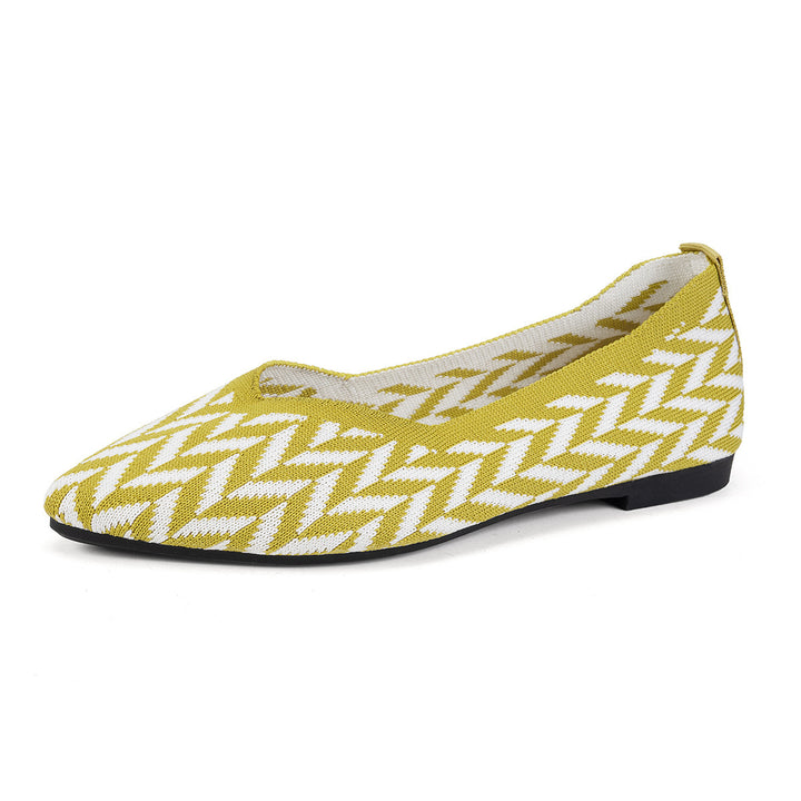 Damen Ballerinas mit modernem Zickzack-Muster und flexiblem Fußbett Drune