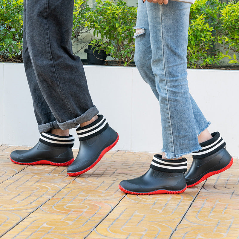 Herren Kurzschaftige wasserdichte Gummistiefelette mit griffiger Profilsohle Drune