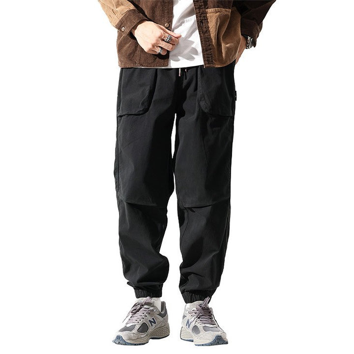 Herren Cargo-Jogginghose im Utility-Streetstyle mit Elastikbund, Tunnelzug und verstärkten Kniepaneelen Drune