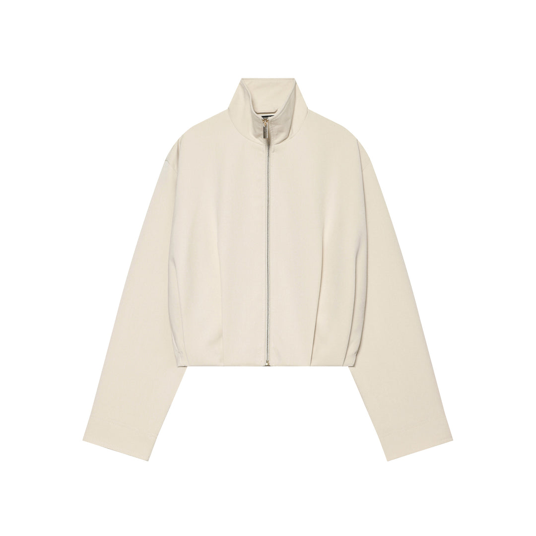 Damen Kurze Oversize‑Zipjacke im Boxy‑Cut mit Stehkragen und elastischem Saum Drune