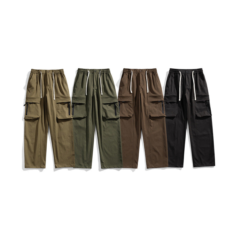 Herren Cargohose im Relaxed-Fit mit elastischem Tunnelzugbund und multifunktionalen Klapp- sowie Reißverschlusstaschen Drune