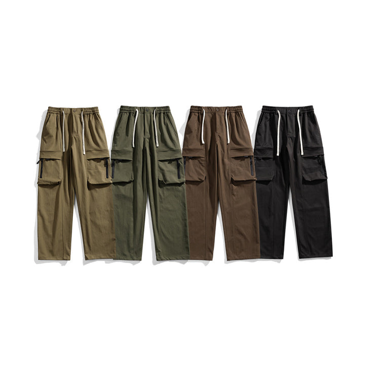 Herren Cargohose im Relaxed-Fit mit elastischem Tunnelzugbund und multifunktionalen Klapp- sowie Reißverschlusstaschen Drune