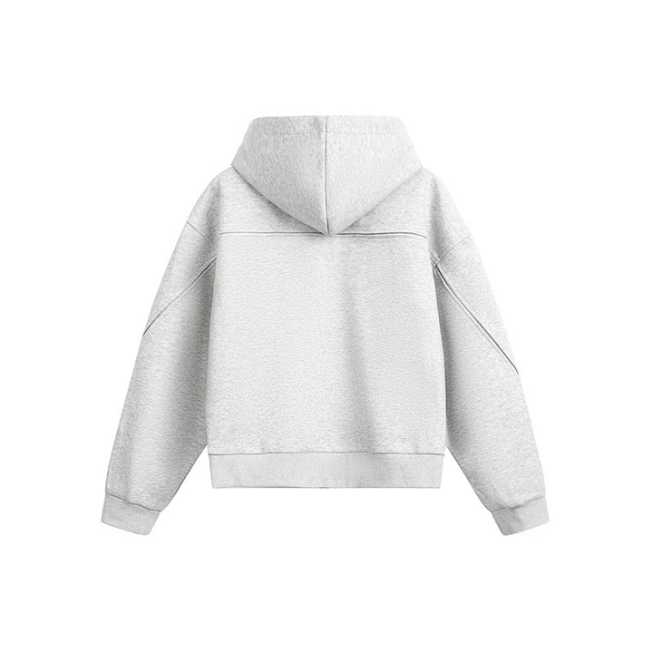 Unisex Oversize Kapuzen-Sweatjacke mit Reißverschluss und verdeckten Seitentaschen Drune