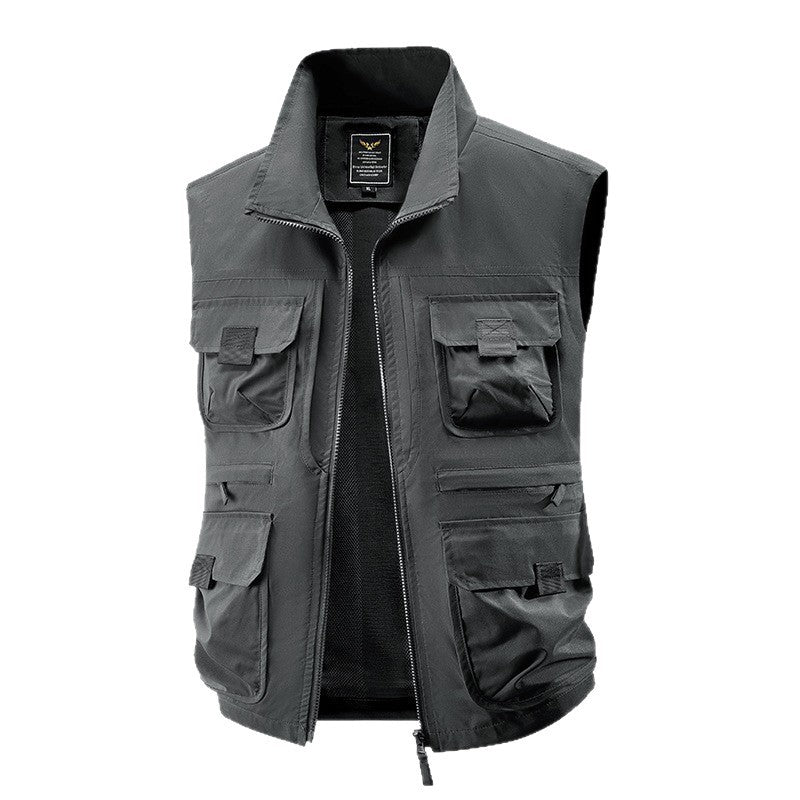 Herren taktische Multifunktionsweste mit zahlreichen Mehrzwecktaschen, leichtem Ripstop & Mesh‑Futter Drune