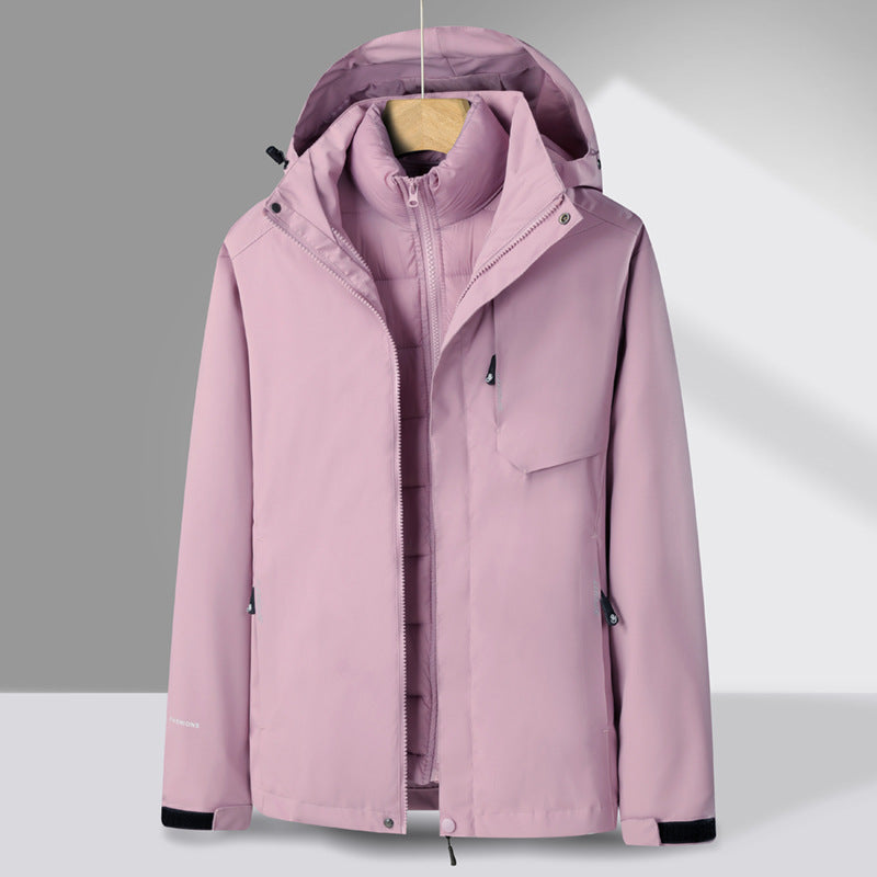 Herren dreiteiliger Übergangsparka mit abnehmbarer gesteppter Innenjacke und wetterfester Softshell-Außenlage Drune