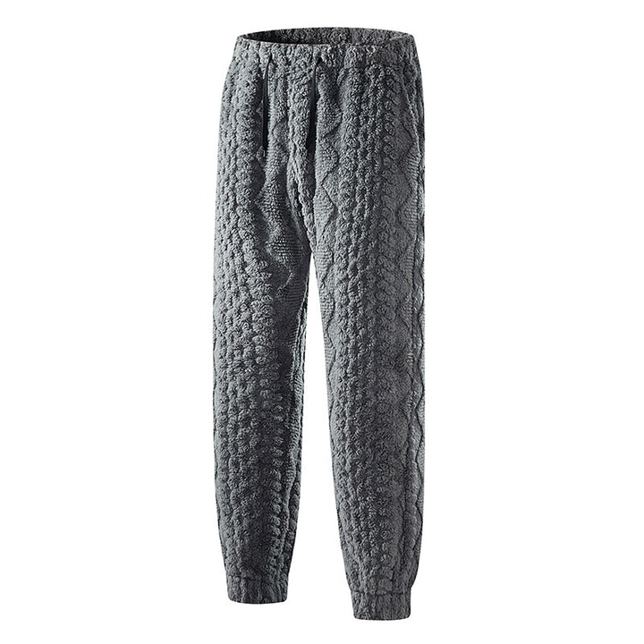 Herren Komfort-Grobstrick-Jogginghose mit Zopfmuster, elastischem Bund & Kordelzug Drune