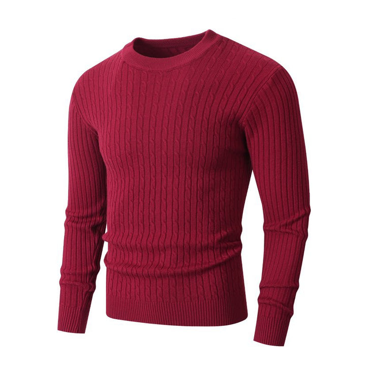 Herren Merino-Mix Feinstrickpullover mit Zopfmuster, Rippbündchen und schmaler Silhouette Drune