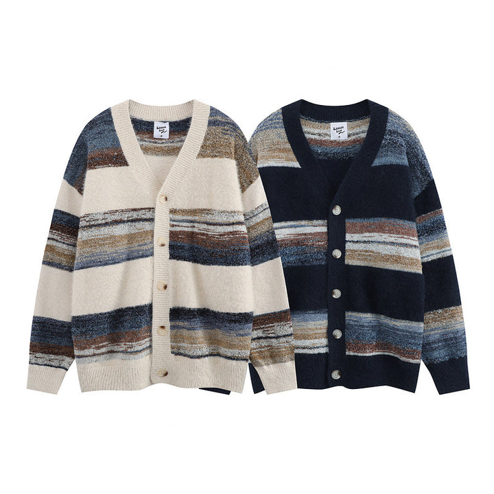 Damen Modische Strickjacke mit V-Ausschnitt Drune