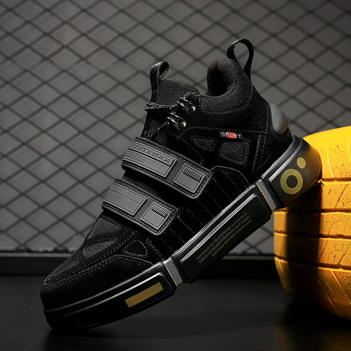 Herren High-Top Chunky-Sneaker mit Doppel-Klettverschluss, gepolstertem Knöchelkragen und markanter Blocksohle Drune