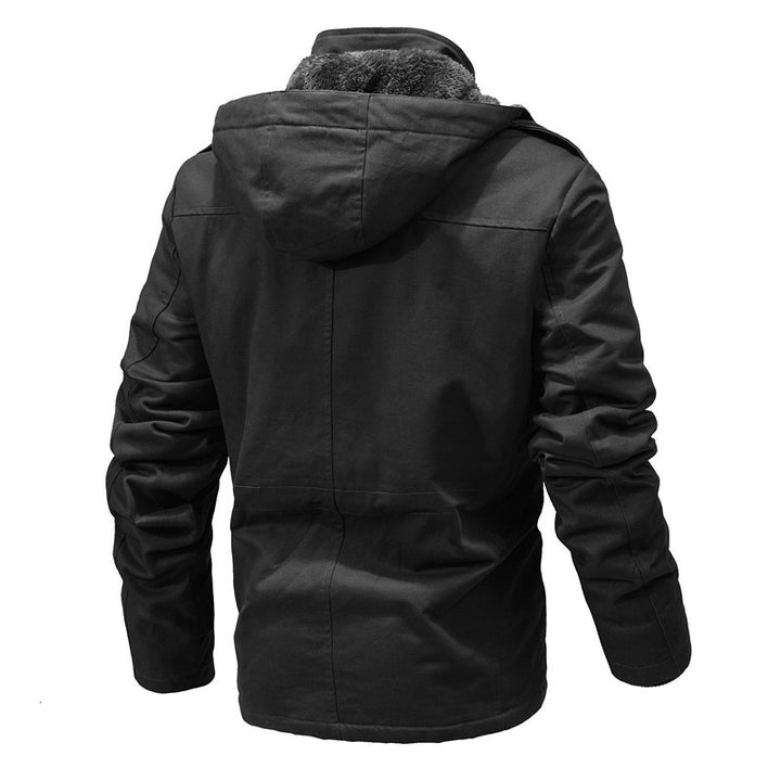 Herren wasserdichter Winterparka mit Kapuze, Thermofutter und Multifunktionstaschen Drune