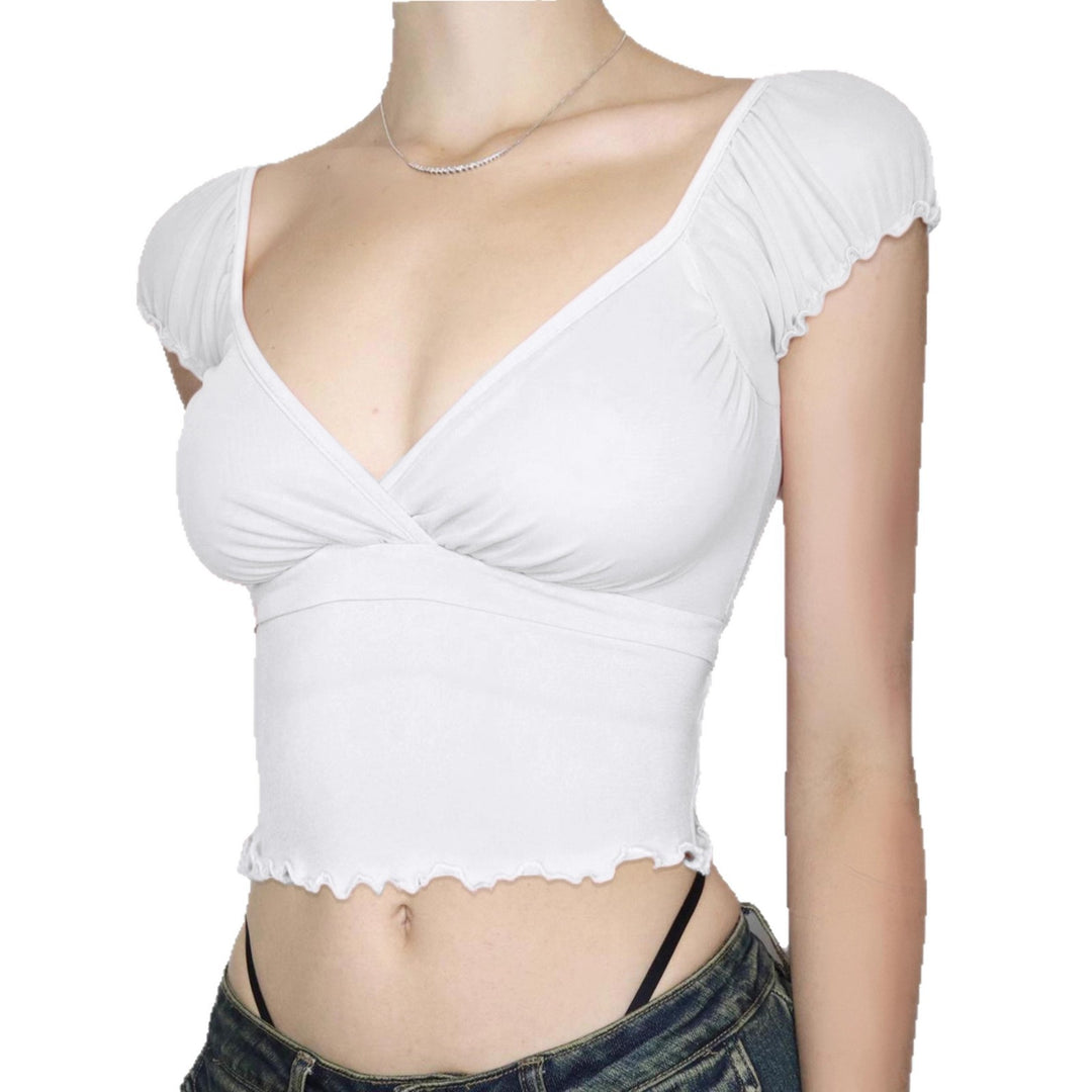 Damen luftiges Oberteil mit Rüschendetails Drune