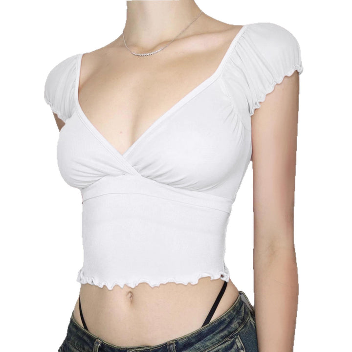 Damen luftiges Oberteil mit Rüschendetails Drune