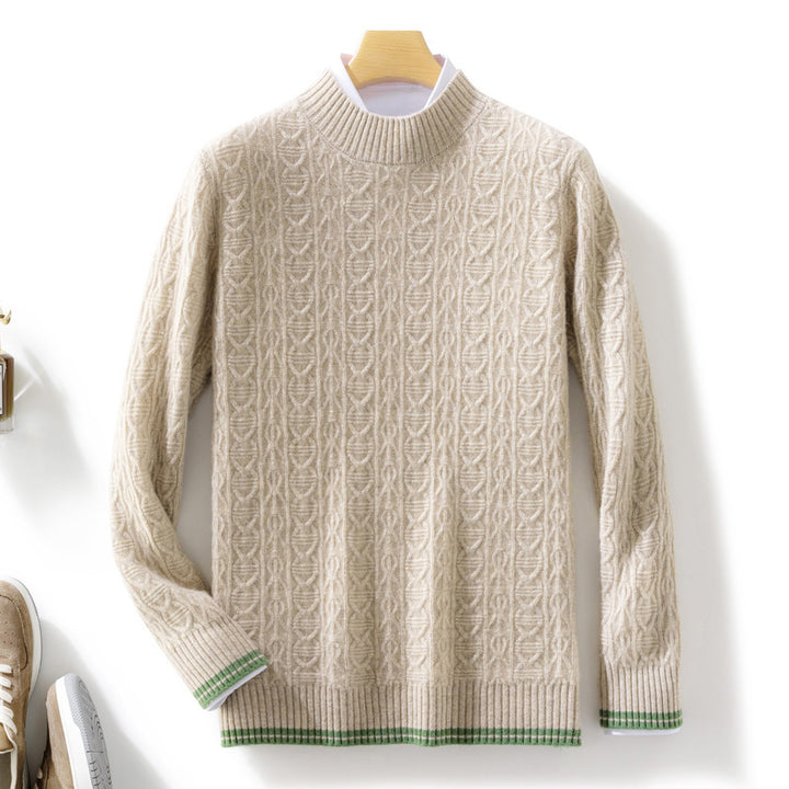 Damen Feinstrickpullover mit Zopfmuster, kurzem Stehkragen und gerippten Abschlüssen Drune