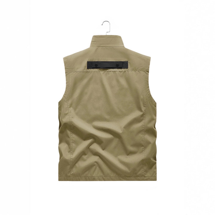 Herren Outdoor-Multitaschenweste mit Schnellzugriffstaschen und Stehkragen Drune