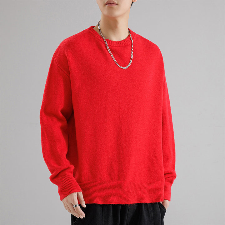 Herren Oversize Rundhalspullover aus weichem Feinstrick Drune