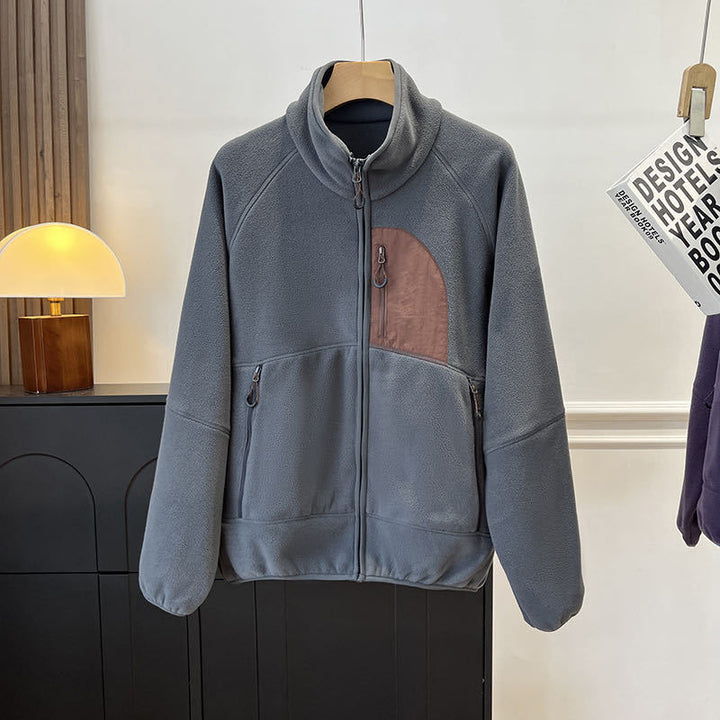 Damen Fleecejacke mit hochschließendem Kragen und praktischen Taschen Drune
