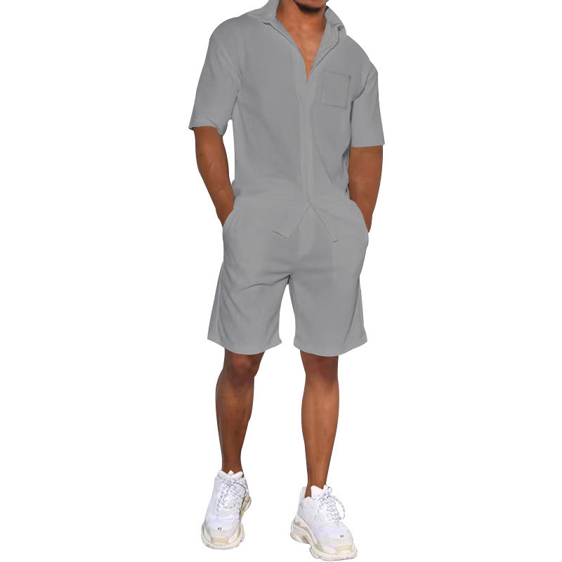 Herren modischer Overall mit praktischen Taschen und sportlichem Flair Drune