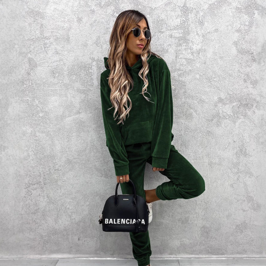 Damen kuscheliger Fleece-Hoodie mit lässigen Details Drune