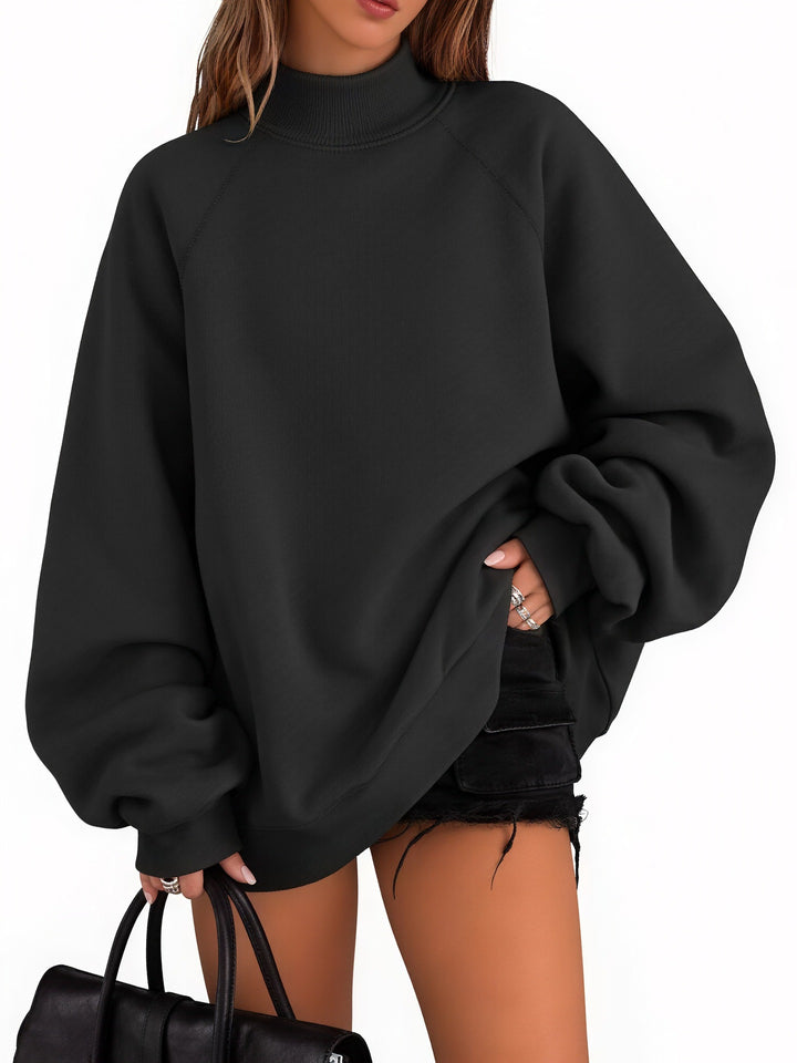 Damen Oversize-Sweatshirt mit Stehkragen und Raglanärmeln Drune