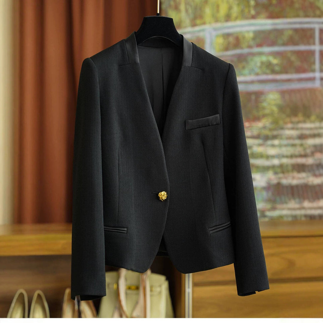 Damen Klassischer Blazer mit glänzendem Knopf Drune