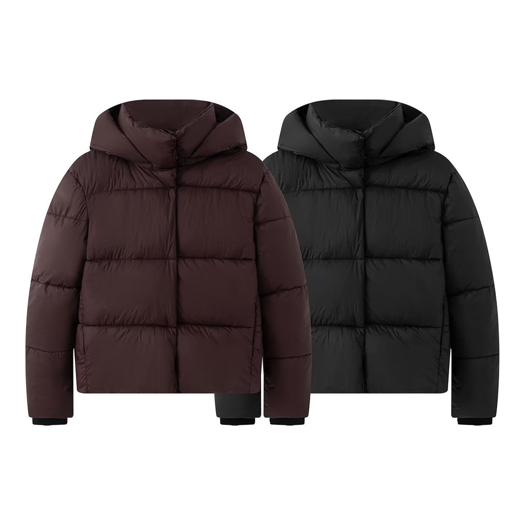 Damen Boxy‑Steppjacke mit Kapuze, hohem Stehkragen und Rippbündchen Drune