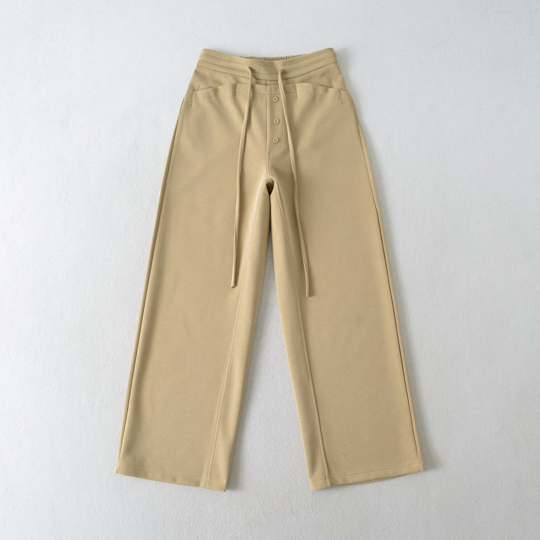 Damen weite Culotte aus hochwertigem Material mit dekorativen Knopfdetails Drune