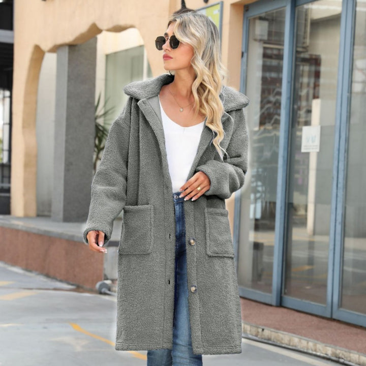 Damen Kuscheliger Oversize-Mantel mit großen Taschen Drune