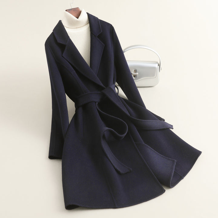 Damen Eleganter Wollmantel mit praktischen Taschen Drune